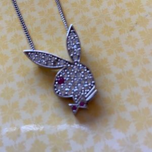 Silver Playboy Bunny Pendant/Necklace